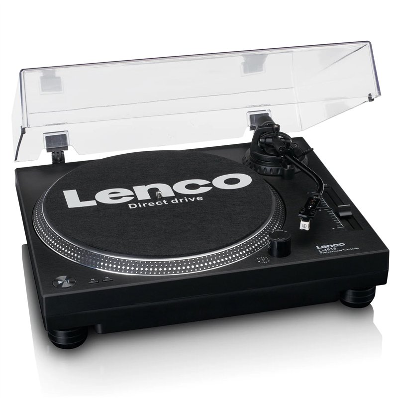 Lenco L-3818 Platine Vinyle à entraînement Direct - Platine Vinyle DJ - Pitch Control - 33 et 45 Tours - Préamplificateur stéréo