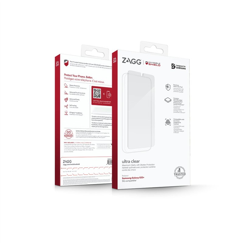 Image secondaire de ZAGG InvisibleShield Ultra Clear Film de protection d'écran pour Samsung Galaxy S22+ 6,6