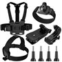 Compatibile Con GoPro 9-en-1 Accessoires Kit, Harnais de Poitrine, Fixation Harnais Tete Bandeau, Fixation Poignet, Fixation Cli