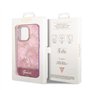 Guess Coque pour iPhone 14 Pro en Feuilles Roses IML, Anti-r