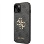 Guess CG Mobile Phone Case - Coque de téléphone pour iPhone 14 Plus en Gris 4G avec Grand Logo en métal Anti-Rayures - Coque Rig