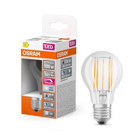 OSRAM Lampe LED dimmable Superstar avec un rendu des couleurs particulièrement élevé (CRI90), E27-base, Aspect filament ,Blanc f