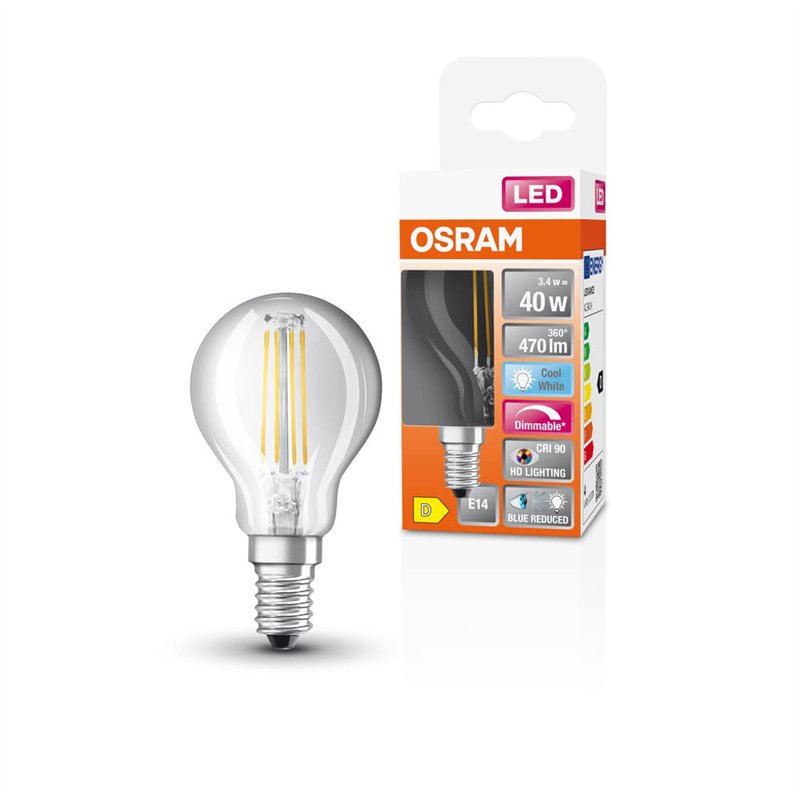 OSRAM Lampe LED dimmable Superstar avec un rendu des couleurs particulièrement élevé (CRI90), E14-base, Aspect filament ,Blanc f