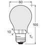 OSRAM Lampe à LED dimmable Superstar avec un rendu des couleurs particulièrement élevé (CRI90), E27-base, verre dépoli ,Blanc ch