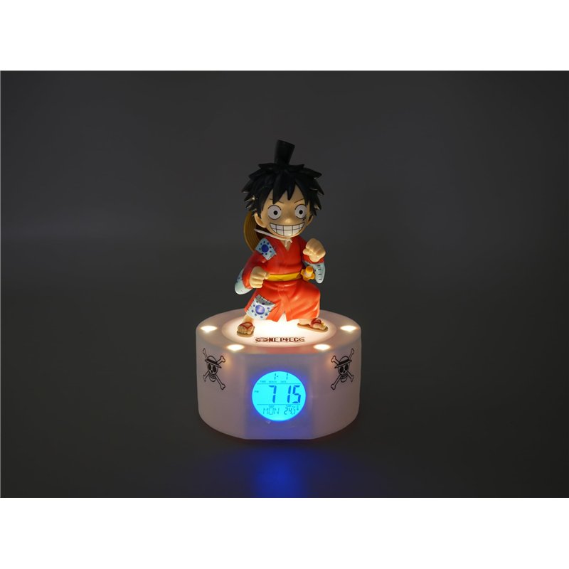Image secondaire de TEKNOFUN - Licence Officiel One Piece - Réveil Lumineux Luffy - Bleu, Rouge et Noir - Fonctionne avec Piles (3X AAA) ou USB (câble inclus)