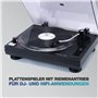 Platine vinyle Reloop RT-1 BT avec entraînement par courroie pour applications DJ et Hi-Fi, Sortie Bluetooth pour connexion sans
