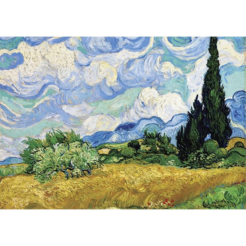 Image secondaire de SentoSphère - Puzzle 1000 pièces Adultes - Champ de blé avec cyprès - Vincent Van Gogh