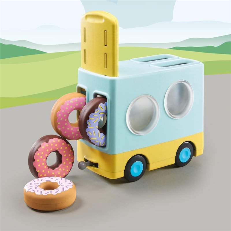 Image secondaire de Playmobil 71325 Camion de Donuts 1.2.3 - avec Un Personnage et Un véhicule Qui a Une Fonction d'empilage et de tri - Mes Premier