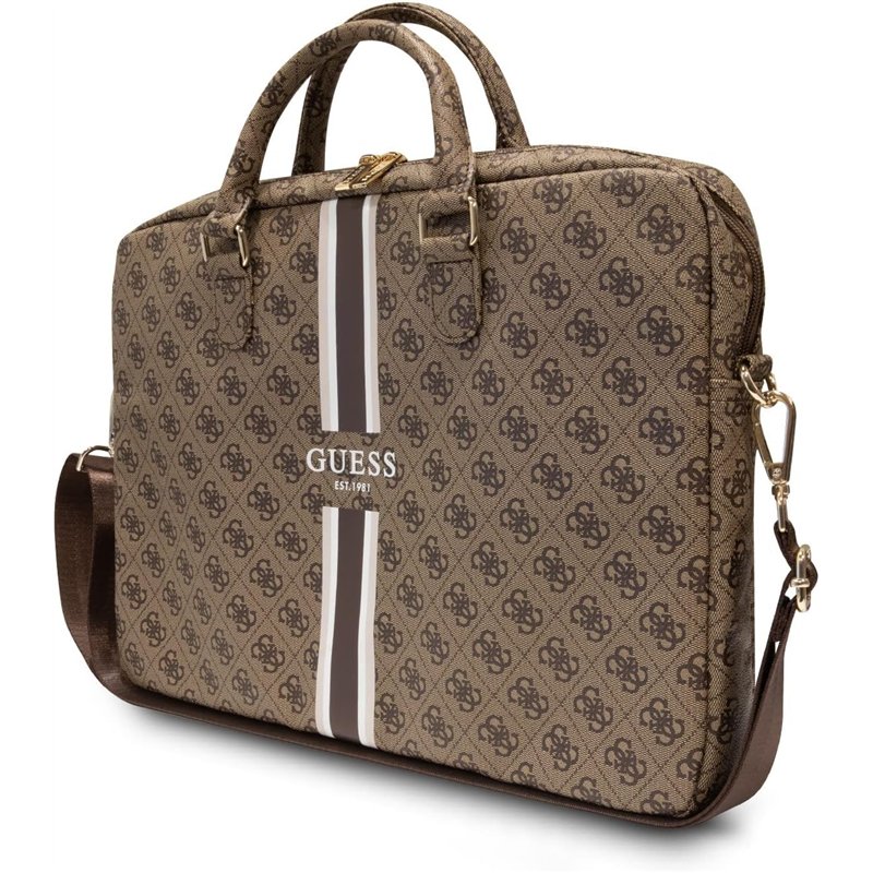 Image secondaire de GUESS Mixte 4 g de Bandes imprimées Sac, Marron, Check Description