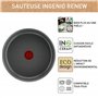 Tefal Ingenio Renew Sauteuse 24 cm, Induction, Revêtement céramique antiadhésif, Recyclée, Cuisson saine et sûre, Compatible lav