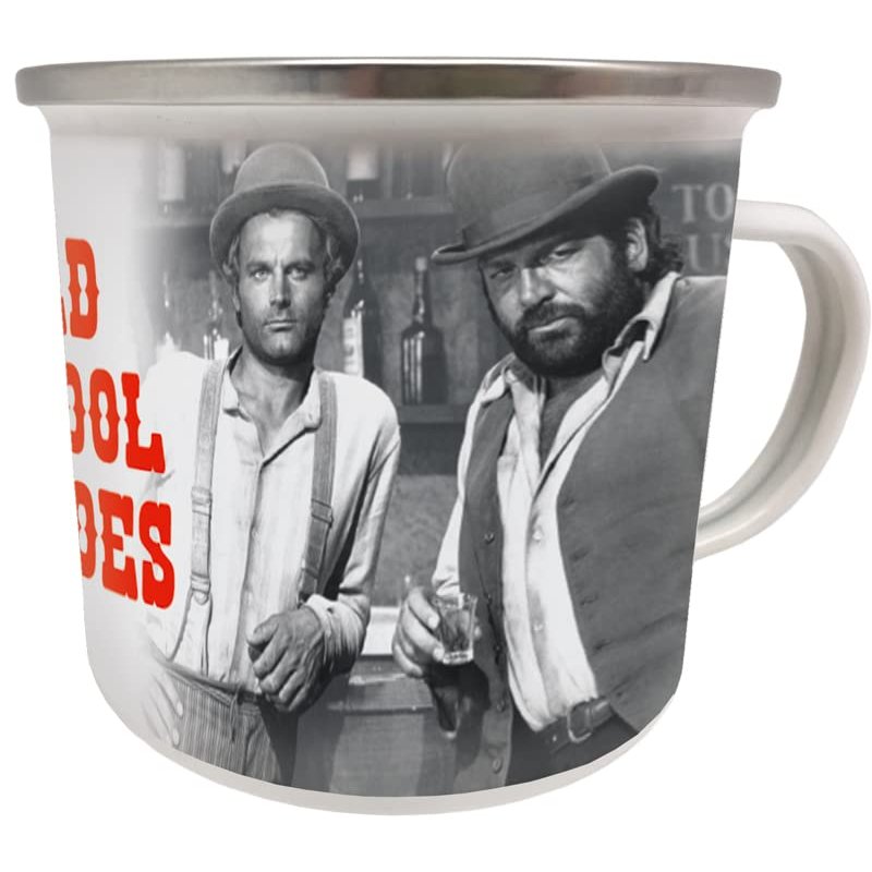 Blechwaren Fabrik Braunschweig GmbH Émaille Becher Old School Heroes - Émail - Tasse - Gobelet - 500 ml - Rétro - Superhéro