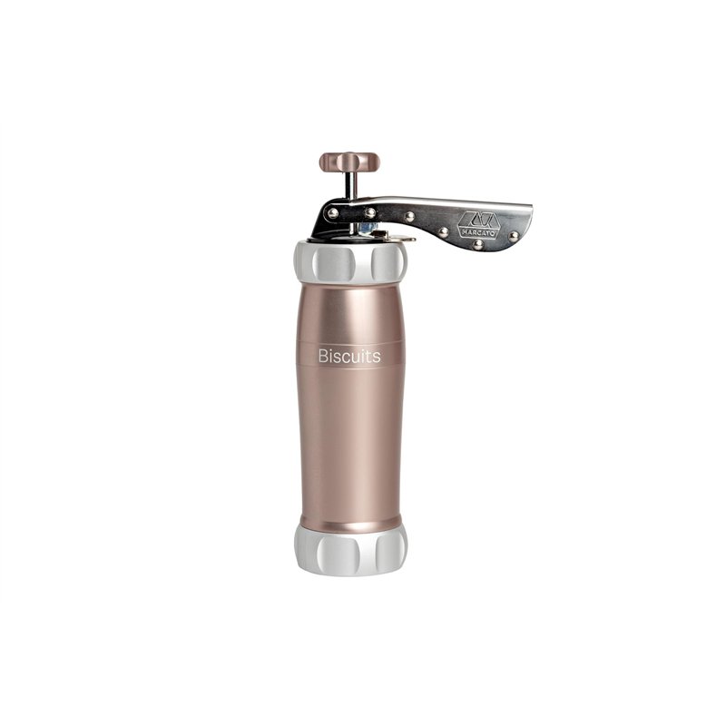 Marcato Machine à biscuits Biscuits en poudre rose en aluminium anodisé, différentes formes. 25 x 10 x 5 cm. Facile à utiliser