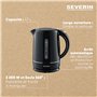 SEVERIN Bouilloire électrique sans fil pratique, Manipulation à une main, Capacité de 1,7 L, Ouverture extra large et Résistance