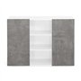 IDMarket - Buffet 110 cm ELI Blanc 2 Portes Effet béton