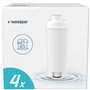 Wessper Aqua Lunga Lot de 4 filtres à eau pour machine à café automatique Delonghi DLSC002, SER3017 & 5513292811 – Compatible av
