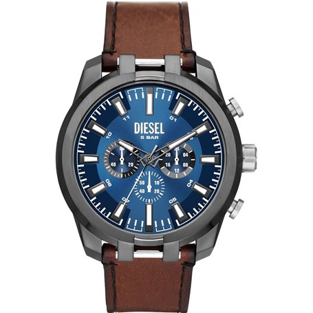 Diesel Montre Split chronographe, en acier inoxydable, couleur gris acier, pour homme, DZ4643