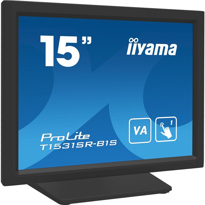 Image secondaire de iiyama Ecran 15 Tactile Resistiv 1024x768 Dalle VA Haut-parleurs VGA HDMI DP USB 350cd/m² 2500:1 18ms T1531SR-B1S