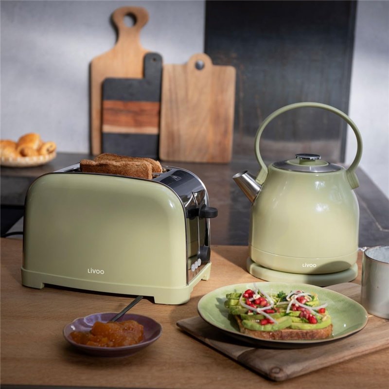 Image secondaire de Livoo - Grille-pain 2 fentes DOD196 - fente large de 3 cm, 750-850 W, 3 fonctions, thermostat réglable (7 niveaux)