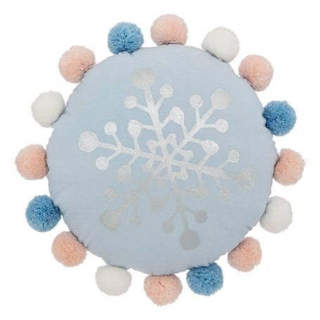 Atmosphera - Coussin Hiver en Coton D35cm Bleu