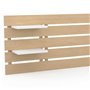 IDMarket - Tête de lit Suspendue 5 Larges Lattes Nina 240 cm Bois Clair et étagères Blanches