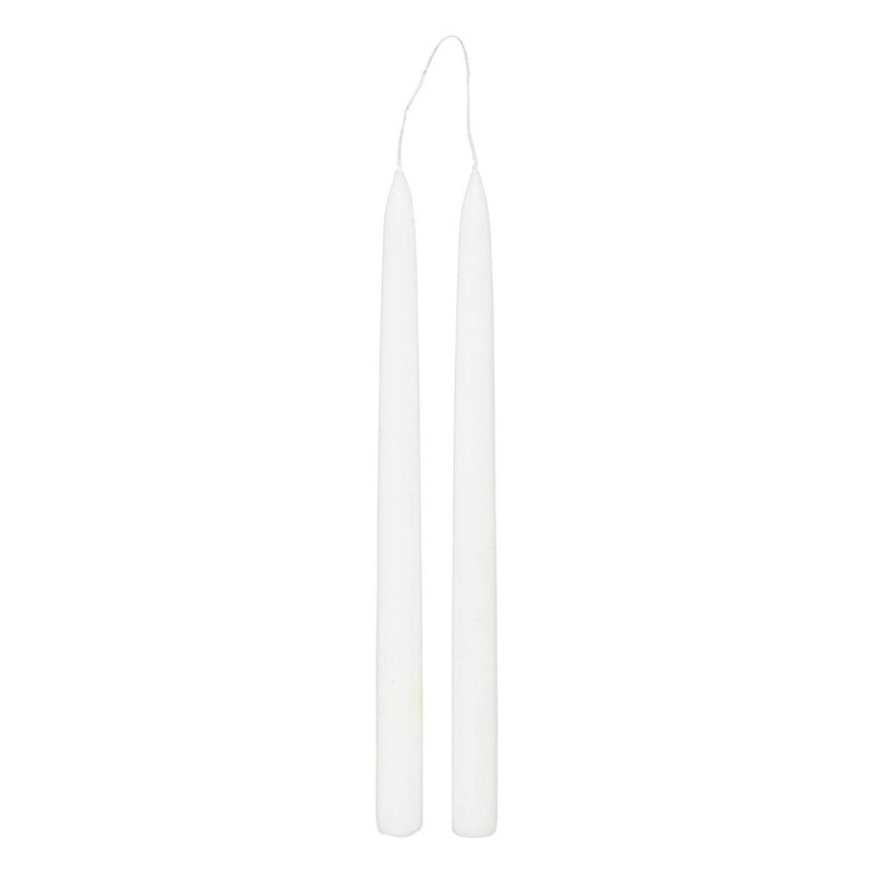 Atmosphera - Lot de 2 bougies bâtons Hugo en coton H30cm blanc