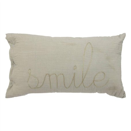 Atmosphera - Coussin rectangulaire Lili en Gaze de Coton 50x30cm Blanc