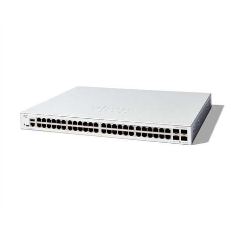Cisco Commutateur administrable Cisco Catalyst 1300-48T-4X, 48 Ports GE, Ports SFP+ 4x10GE, Garantie limitée à Vie (C1300-48T-4X