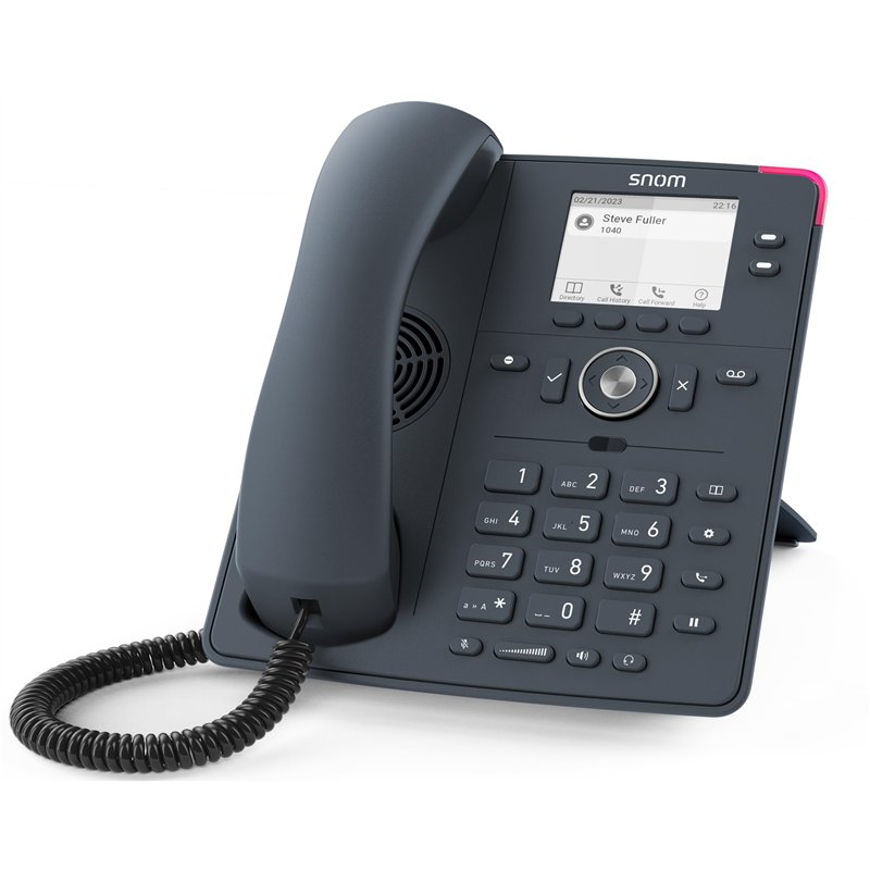 Snom D150 Téléphone VoIP SIP avec Fil Gris Ardoise - Écran LCD 2,8 Pouces, Switch Ethernet Gigabit, PoE Classe 1, 2 Comptes S