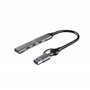 Mobility Lab – Hub 2 en 1 en USB ou USB-C – 3 Ports USB-C et 1 Port USB – Design très Fin – Transfert de données Ultra Rapide –