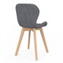 IDMarket - Lot de 4 chaises ROBINE en Tissu Mix Color Bleu, Gris, Beige et Noir