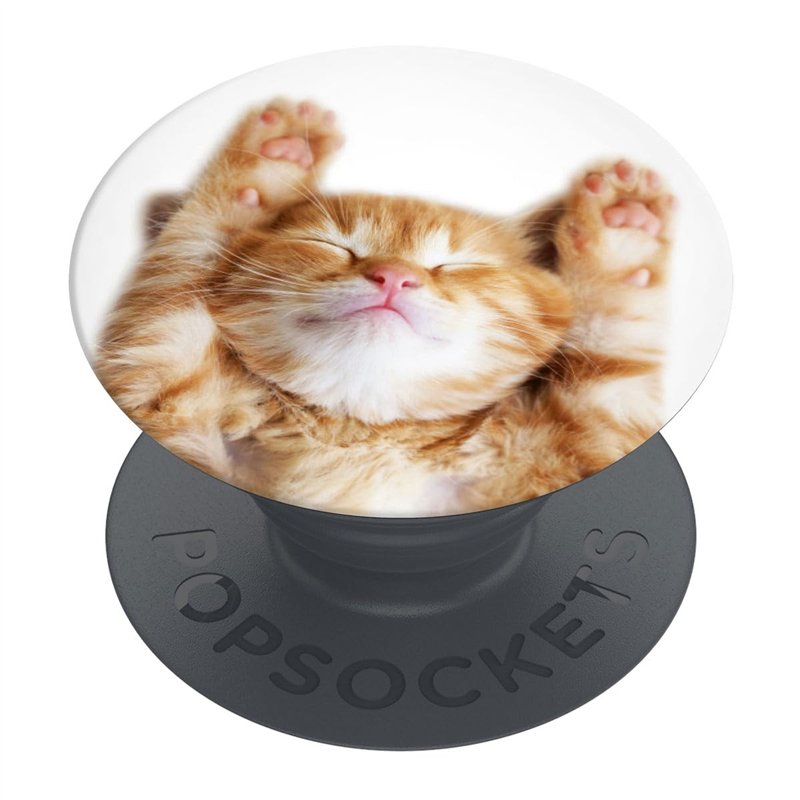 PopSockets | PopGrip | Support extensible et poignée pour smartphones et tablettes | Support de doigt Basic Snoozy Cat