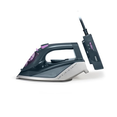 Livoo - Fer à repasser sans fil DOM483 – avec ou sans fil, semelle céramique, 2200W, capacité 350 ml, thermostat réglable, débit