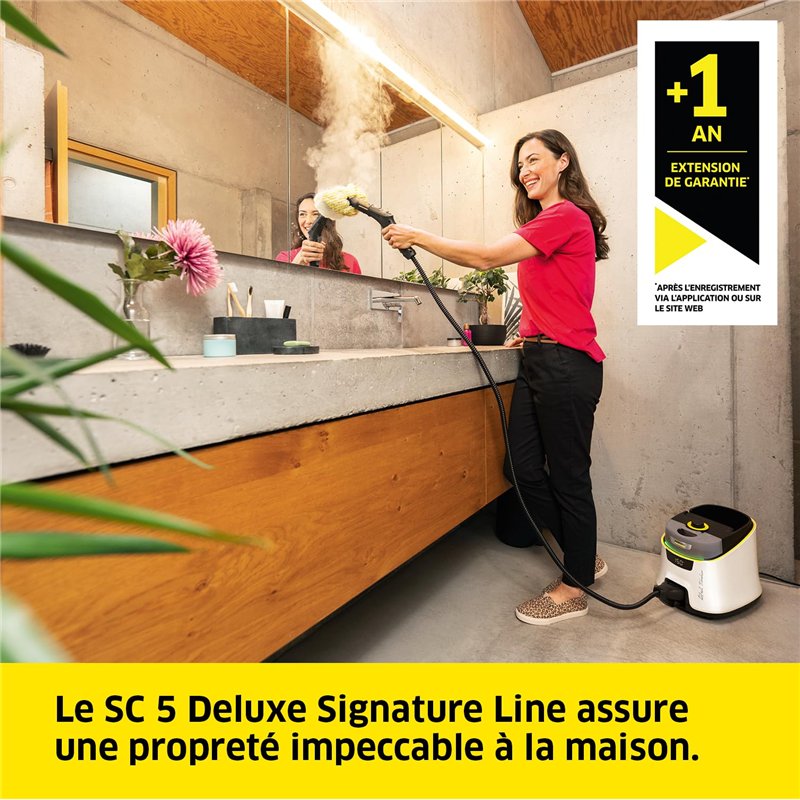 Image secondaire de Kärcher Nettoyeur Vapeur SC 5 Deluxe Signature Line, Fonction VapoHydro, Pression Vapeur: 4bar, Temps de Chauffe: 3min, Surface 