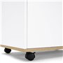 IDMarket - Desserte de cuisine COSY placard avec tiroir bois blanc et plateaux façon hêtre L.60 CM