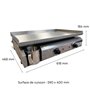 LITTLE BALANCE 8679 Amplitude 60-40, Plancha électrique semi professionnelle, 2 zones de cuisson indépendantes, 3000 W, Fabricat