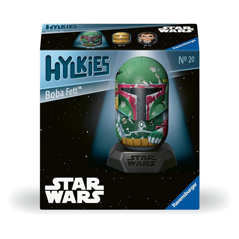 Ravensburger - Puzzle 3D Hylkies - Édition Star Wars - Figurine n°20 Boba Fett - Adultes et Enfants - 54 pièces numérotées à Ass