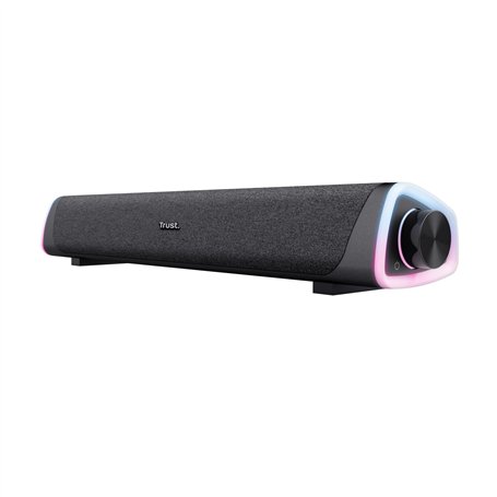 Trust Liro Barre de Son PC 12W, Enceinte PC Stéréo avec Éclairage LED RGB, Connexion Audio 3.5mm, Alimentation USB, Haut Parleur