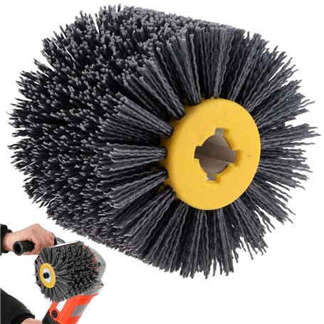 Brosses abrasives : grain 80, largeur 100 mm – Ø 120 mm | Convient pour rouleau abrasif, brosse en nylon pour machine à satiner