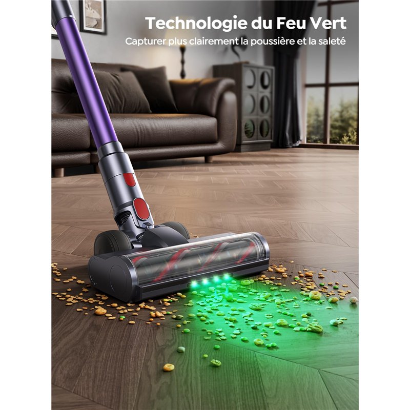 Image secondaire de SMOTURE VAC02 550W Aspirateur Balai sans Fil, 45kPa/60min Aspirateur sans Fil Puissant, Rechargeable Support Mural Aspirateur ba