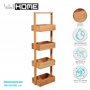 Well Home - Organiseur de salle de bain en bambou avec 4 niveaux H.88 cm