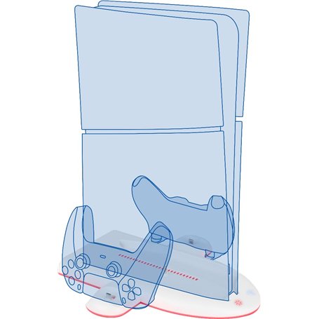 Konix Station de refroidissement Power Station Cool & Charge Dock console PS5 Slim - Support de charge 2 manettes DualSense - Éc