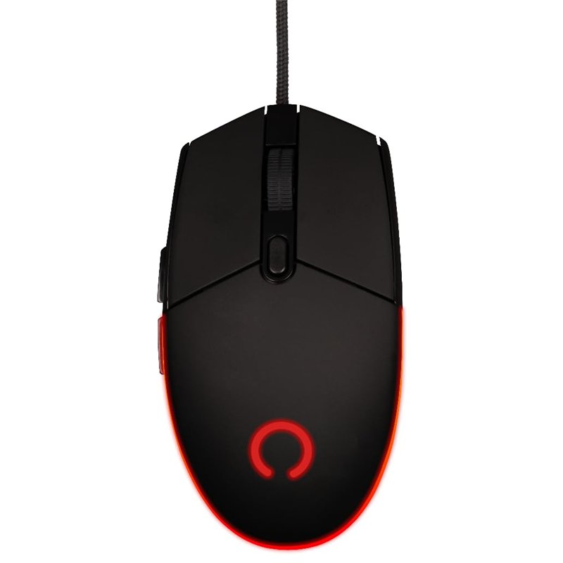 Konix Souris Gaming Filaire Arcane 70 g pour PC - 4 Niveaux DPI - Revêtement en Caoutchouc - Câble tressé - Éclairage LED Arc-en