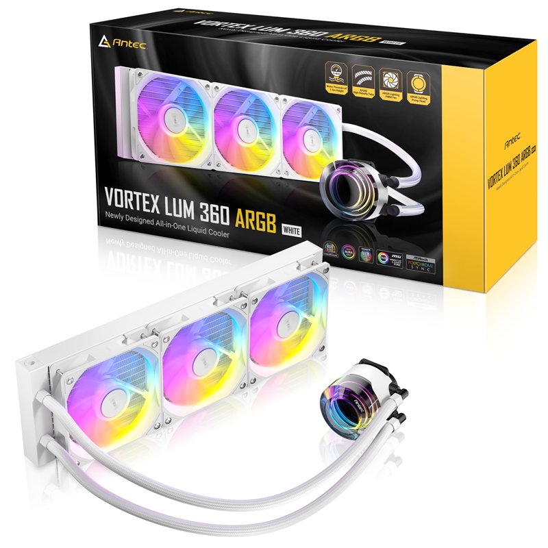 Image secondaire de Kit Watercooling AIO Antec Vortex Lum RGB - 360mm (Blanc)