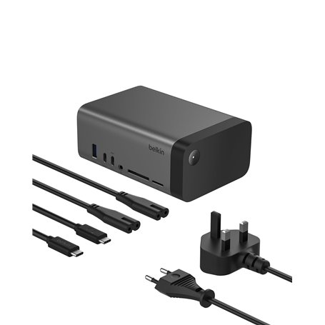 Belkin Hub GaN USB-C 11-en-1 Dock Pro (150 W, Station d'accueil multiport avec Port USB-C, USB-A, Ethernet, SD, Micro SD, 3,5 mm