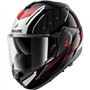 SHARK, Casque Moto Modulable OXO RYDGER Black Silver Red KSR, XXL