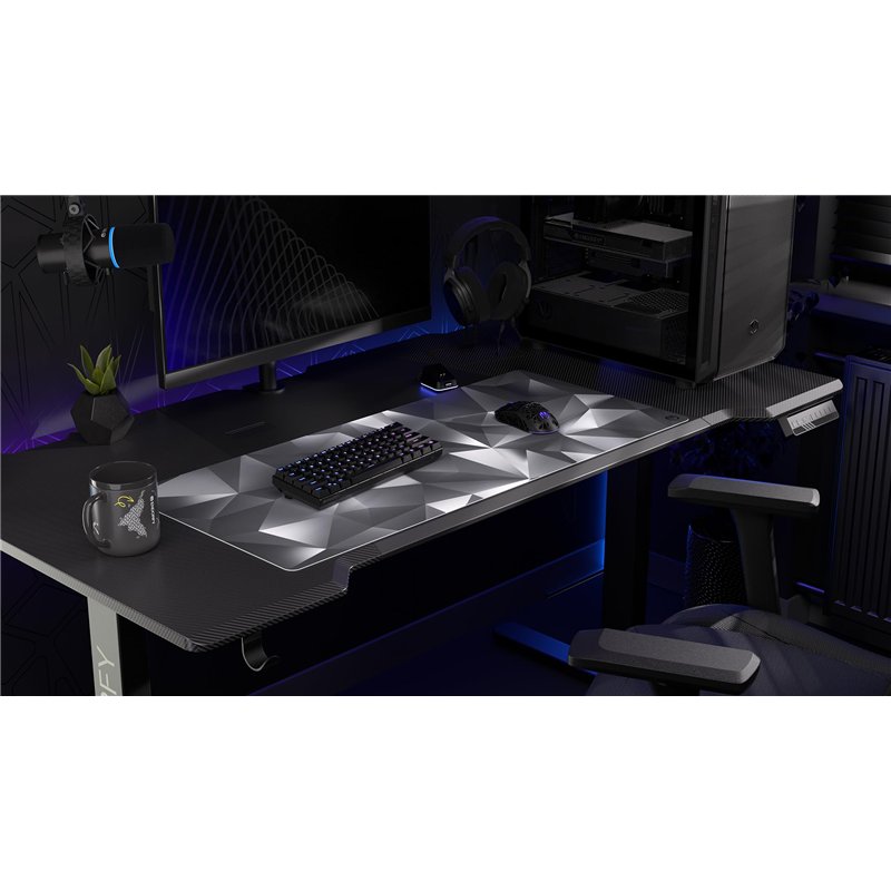 Image secondaire de ENDORFY Crystal Black XL Tapis de Souris XXL 900x400 mm, Guide de Souris Lisse, Bord imprimé, Base en Caoutchouc antidérapant, D