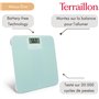 TERRAILLON - POWER FREE - Pèse personne électronique sans piles ni batterie, Ecologique, Dynamo, Capacité 180 Kg, Verre