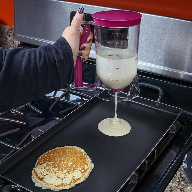 Image secondaire de Distributeur de pâte à 900 mL avec graduation intégrée – Idéal pour crêpes, pancakes et gâteaux