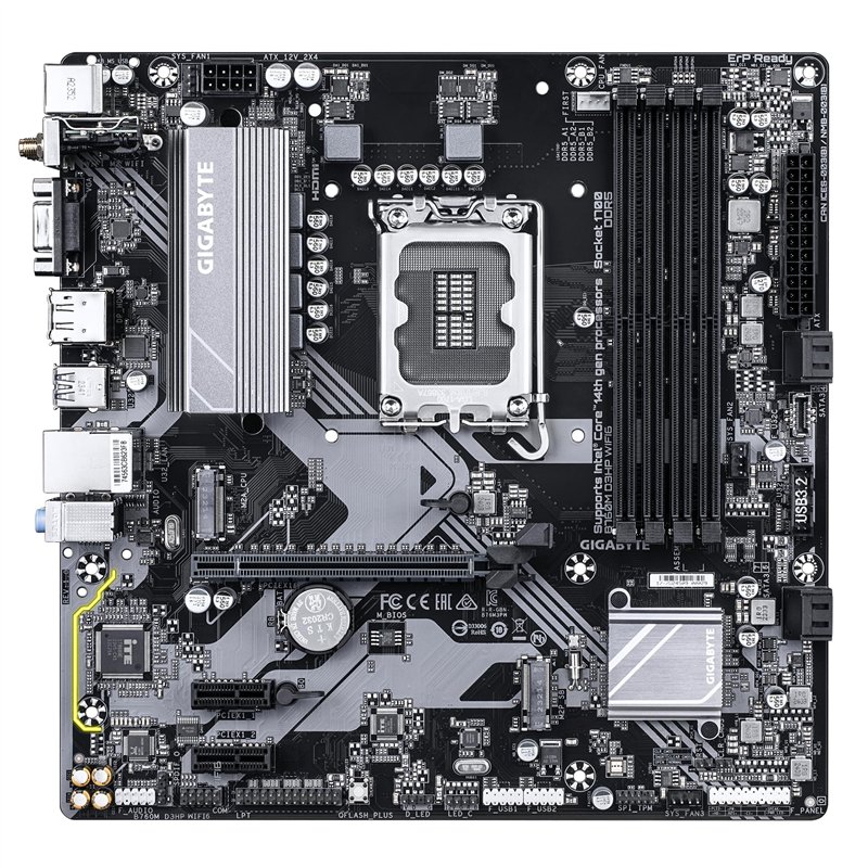Image secondaire de GIGABYTE B760M D3HP WIFI6 Carte mère - Compatible avec Les processeurs Intel Core 14e génération, VRM numérique 4+1+1 Phases, ju