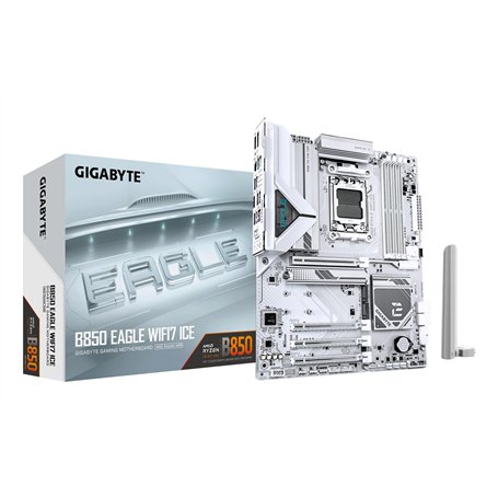 GIGABYTE B850 Eagle WIFI7 Ice Carte mère - Processeurs AMD Ryzen série 9000, VRM numérique 8+2+2 Phases, jusqu'à 8200 MHz DDR5 (